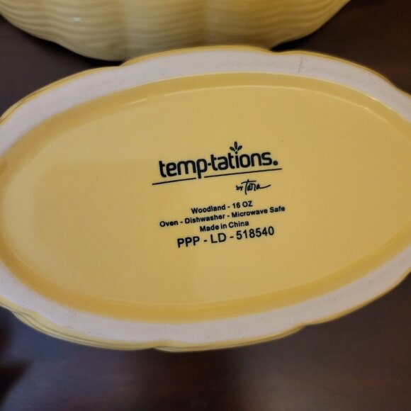 Temptations Yellow Woodland Gravy Boat & Small Covered Baker - NWOT - Picture 3 of 6